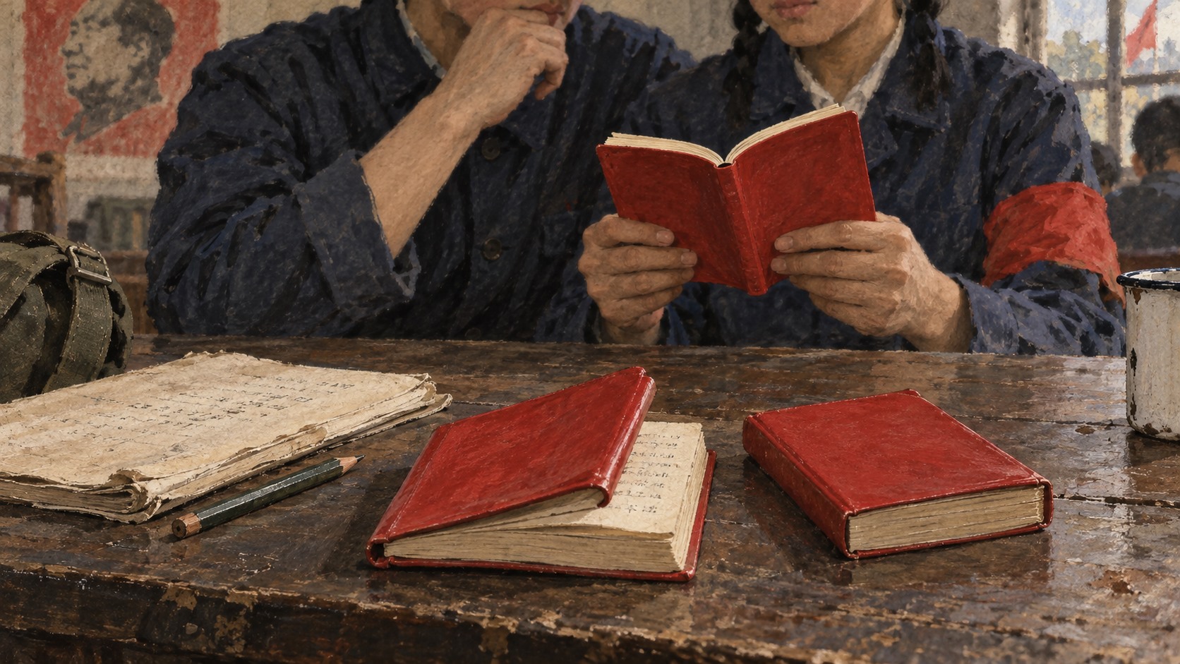 Ilustración del Libro Rojo de Mao utilizado durante la Revolución Cultural.